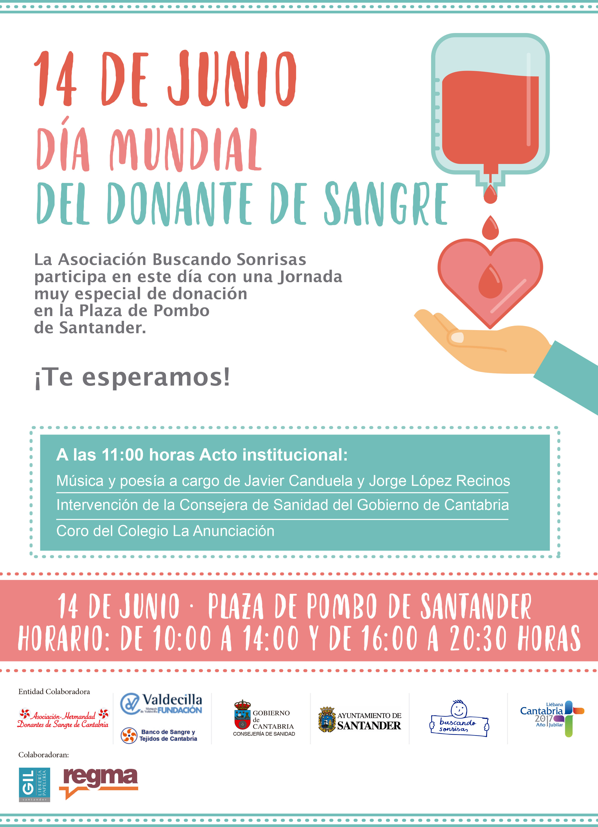 Apúntate a donar sangre el 14 de junio por el día mundial del donante! –  COCEMFE Cantabria. Federación Cántabra de Personas con Discapacidad Física  y Orgánica